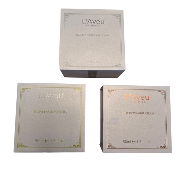 L'Aveu Bundle x3 Nourishing Night Cream/Exfoliating Gel/Day Moisturizing Cream